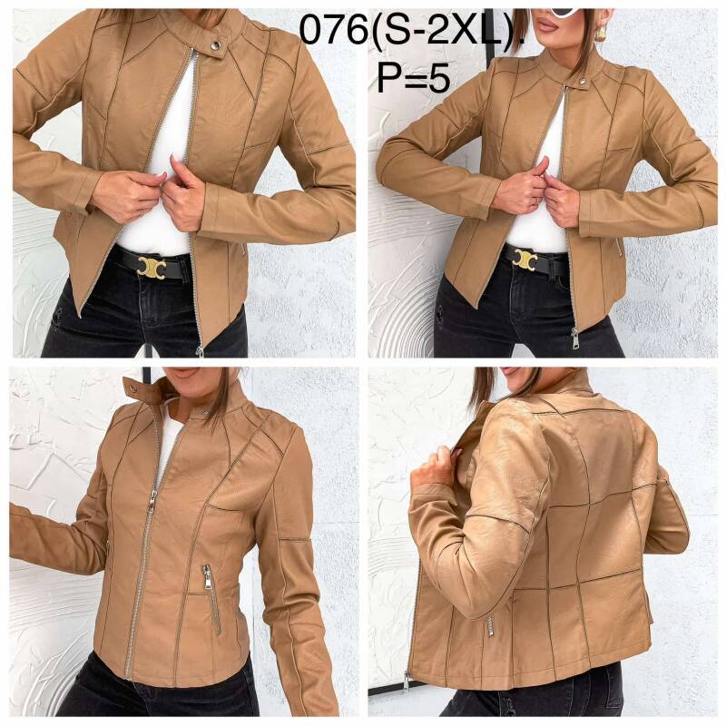 Kurtki damskie skórzana Roz S-2XL, 1 Kolor Paczka 5 szt 1